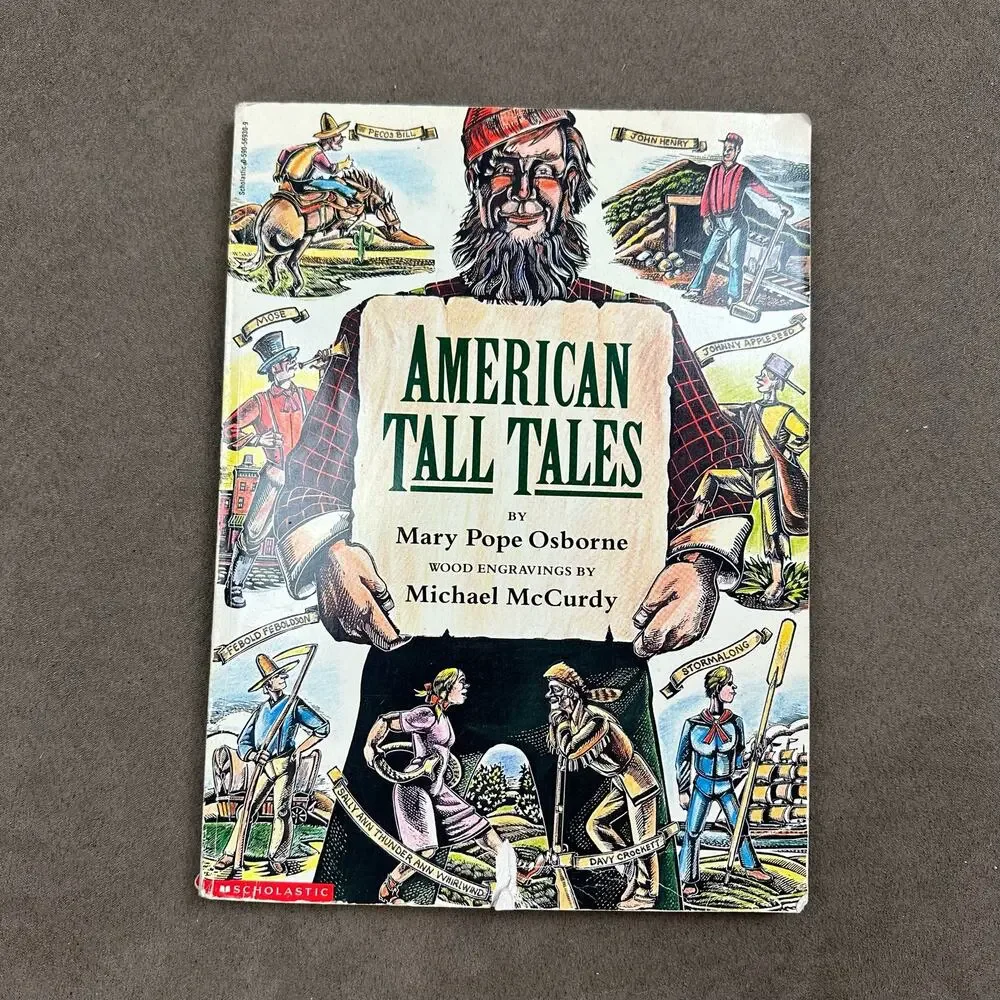 Vintage American Tall Tales Book Mary Pope Osborne McCurdy Wood Gravings 1991